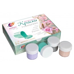 Набор акриловых красок 12цв. по 20мл. 'ЛУЧ', пастельные, в баночках