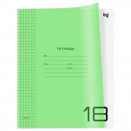 Тетрадь 18л клетка 'UniTone. Neon' BG, пласт. обложка, салатовая
