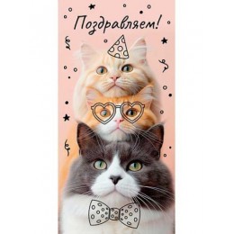 Конверт для денег 'Поздравляем!' котики, Миленд