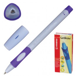 Ручка шариковая 0,8мм для ПРАВШЕЙ синяя STABILO 'Left Right', корпус лавандовый