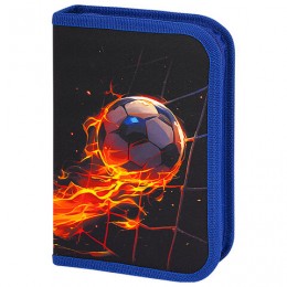 Пенал 1 отделение 21*14см 'Burning ball' BRAUBERG, 2 откидные планки, полиэстер