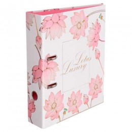 Папка-регистратор 7,5см с рисунком Fiorenzo 'Цветок лотоса на белом', ламинированный картон
