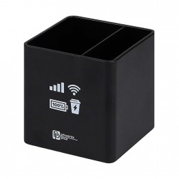 Подставка для канцелярии ФЕНИКС+ 'Символы', пластик, 8,3*8,3*8см, 2 отделения