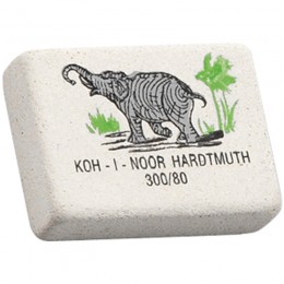 Ластик белый KOH-I-NOOR 'Elephant(Слоник)' 26*18,5*8мм, прямоугольный, натуральный каучук 300/80