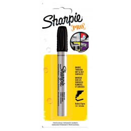 Маркер перманентный черный 1-4мм SHARPIE 'Metall Barrel', металлический корпус