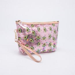 Косметичка-сумка 'Авокадо' 22*6*15см, розовая, на молнии, с ручкой