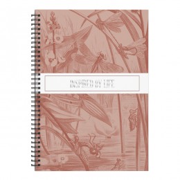 Блокнот А5 80л, гребень, клетка 'FLOREALE. Coral' ЭКСМО