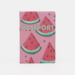 Обложка для паспорта 'Арбузы', розовый, 9,5*0,5*13,5см