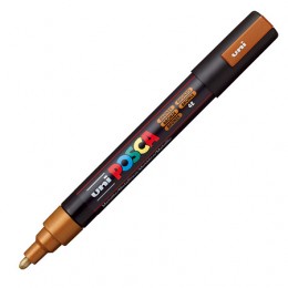 Маркер-краска бронзовый 1,8-2,5мм UNI POSCA PC-5M, пулевидный наконечник(номер цвета 42)