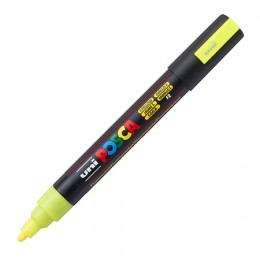 Маркер-краска желтый флуор. 1,8-2,5мм UNI POSCA PC-5M, пулевидный наконечник (номер цвета F2)