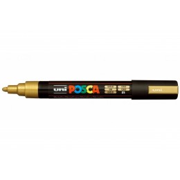 Маркер-краска золотой 1,8-2,5мм UNI POSCA PC-5M, пулевидный наконечник (номер цвета 25)