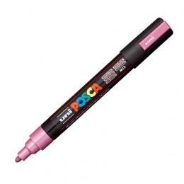 Маркер-краска розовый металлик 1,8-2,5мм UNI POSCA PC-5M, пулевидный наконечник (номер цвета М13)