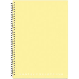 Тетрадь А4 80л клетка, гребень, 'Pastel Collection Yellow' ПОЛИНОМ, пластиковая обложка