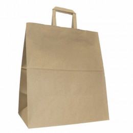 Пакет крафт без печати, плоские ручки, плотность 90г/м2, 32*20*37 см 