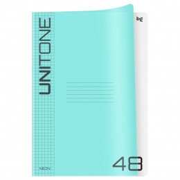 Тетрадь А4 48л клетка 'UniTone. Neon' неон голубой, BG, пластиковая обложка