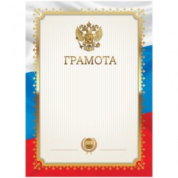 Грамота A4, мелованная бумага, триколор, 115г/м2, BG