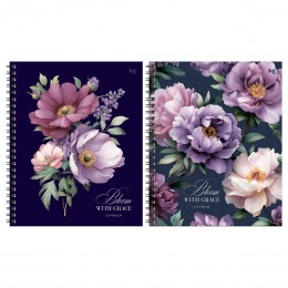 Тетрадь 80л А5 клетка, гребень, 'Грация цвета' BG, твердая обложка