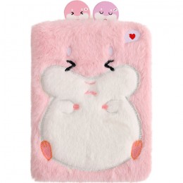 Блокнот А5 115л 'Хомячок' розовый, Mikirei, плюш