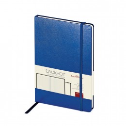 Бизнес-блокнот А5 100л клетка 'Megapolis Journal' Bruno Visconti, синий, иск.кожа, на резинке