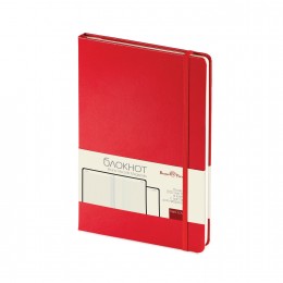Бизнес-блокнот А5 100л клетка 'Megapolis Journal' Bruno Visconti, красный, иск.кожа, на резинке