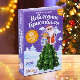 Набор для опытов 'Новогодние кристаллы' дед мороз и снегурочка, Эврики