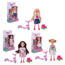 Кукла 'Alisa Little Love', набор, с самокатом и роликами, 14,4 см, ассорти, 1TOY