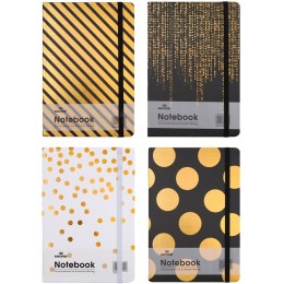 Блокнот А7 96л линия 'Золотой узор' Mikirei, на резинке