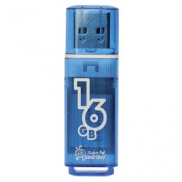 Карта памяти 16Gb Smart Buy 'Glossy' USB 2.0, Flash Drive, голубая
