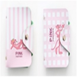 Обложка для карт 'Pink panther', кожа PU, 107х76 мм, на кнопке, на 20 карт (4 дизайна)