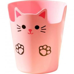 Стакан для канцелярских принадлежностей deVENTE 'Kitty' розовый, пластик, 10,5*7,8см