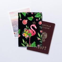 Обложка для паспорта 'Тропический фламинго' 