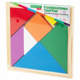 Игра-головоломка BRAUBERG KIDS 'Танграм', дерево, 14*14см
