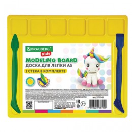 Доска для пластилина А5 ассорти BRAUBERG KIDS, с отделениями + 2 стека
