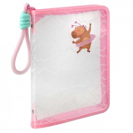 Папка для тетрадей А5 на молнии 'Капибара-милашка', пластик, 1 отделение, ФЕНИКС+