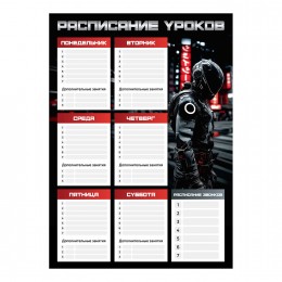 Расписание уроков А3 ФЕНИКС+ 'Гонщик в шлеме', с расписанием звонков