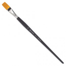 Кисть Синтетика плоская № 20 BRAUBERG ART CLASSIC, жесткая, длинная ручка
