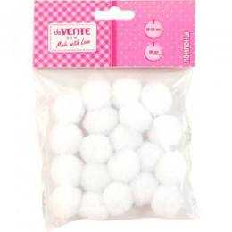 Помпоны для творчества, белые, 25мм, 20шт. deVENTE