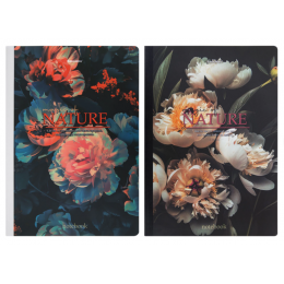 Тетрадь А4 96л клетка 'Flowers' BRAUBERG, на сшивке с корешком