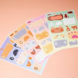 Наклейки на тетрадь 'КотоВасия', 4 листа. HATBER