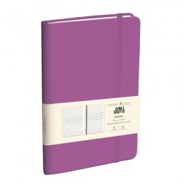 Бизнес-блокнот А6- 96л линия 'Joy Book. Цветущий вереск' ЭКСМО, иск.кожа, на резинке