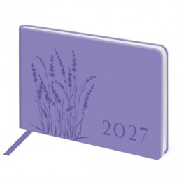 Еженедельник 2027г. А6 64л. сиреневый 'Imprint' BRAUBERG, кожзам