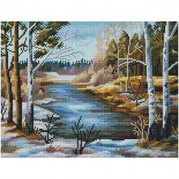 Алмазная мозаика 'Весна пришла' 30*40см, холст на деревянном подрамнике, ТРИ СОВЫ