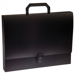 Портфель А4 1 отделение пластиковый черный СТАММ А4, на замке, пластик, 600мкм