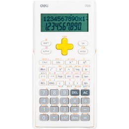 Калькулятор 10+2 разрядов инженерный DELI белый, 300 функций, 162*82мм 