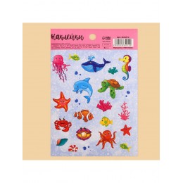 Наклейки 'Морской мир' 11*16см, бумажные
