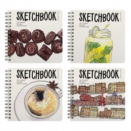 Скетчбук 200*205мм 12л, гребень, 'Sketchbook' Bruno Visconti, пухлая бумага 60г/м2