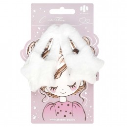 Набор заколок для волос 'Пушистые звездочки' клик-клак, матовые, 2шт, 8,9см