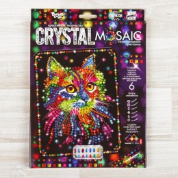 Набор для создания мозаики «Кот» CRYSTAL MOSAIC, на тёмном фоне CRM-01-02 