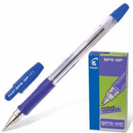 Ручка шариковая масляная 0,7мм синяя PILOT 'BPS-GP', корпус прозрач., с грипом, линия 0,32мм