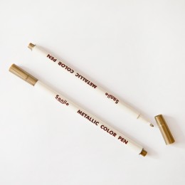 Маркер-ручка 'Sanjie' 1мм, 16.2см металлизированные чернила ЗОЛОТО